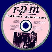 Deep Purple. Gemini Suite Live, RPM Disc