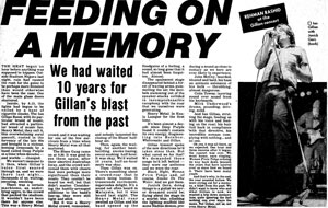 Gillan newspaper review, 1982