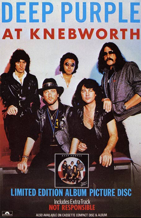 Deep Purple, Knebworth poster 1985