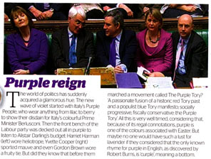 Labour Party dressed in purple