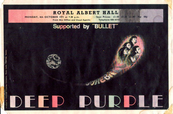Deep Purple flyer 1971