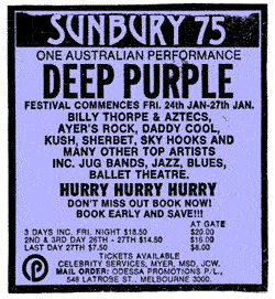 Sunbury advert 1975